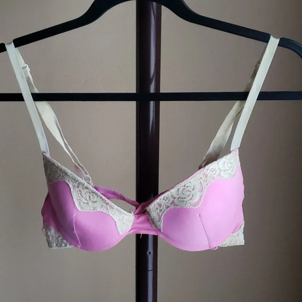 René Rofé Pink & Green Lace Bra – Size 36B - Picture 7 of 16